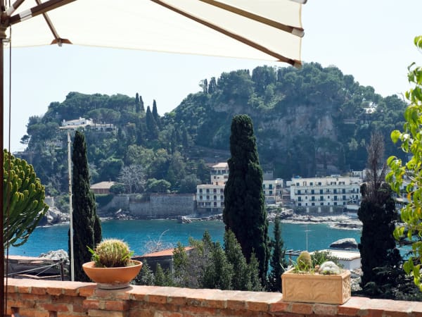 The view from the terrace over the bay of Mazzarò.